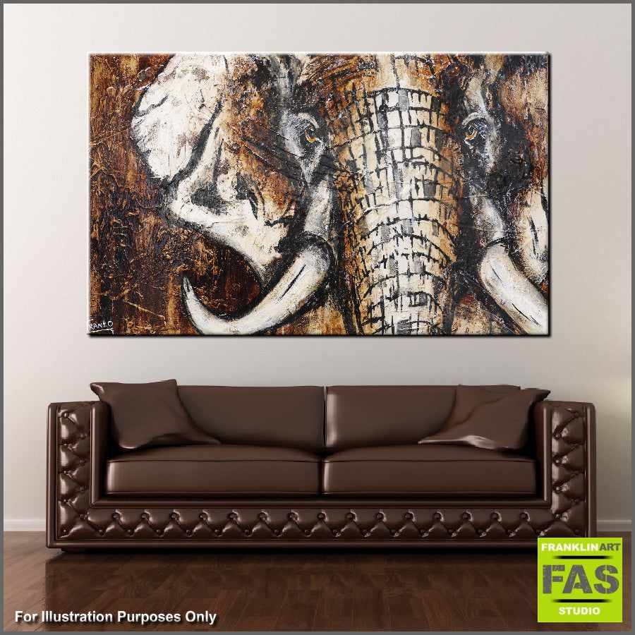 Be Inspired! Abstract Realism African Elephant (SOLD)-abstract realism-[Franko_Artist]-[Australian_artist]-[Gold_Coast]-[Brisbane]-[modern]-[contemporary]-[original]-[Large_artwork]-[The_Block]-[Dream_Homes]-[ideas]-[Grand_Designs]-[Art_Lover]-Franklin Art Studio