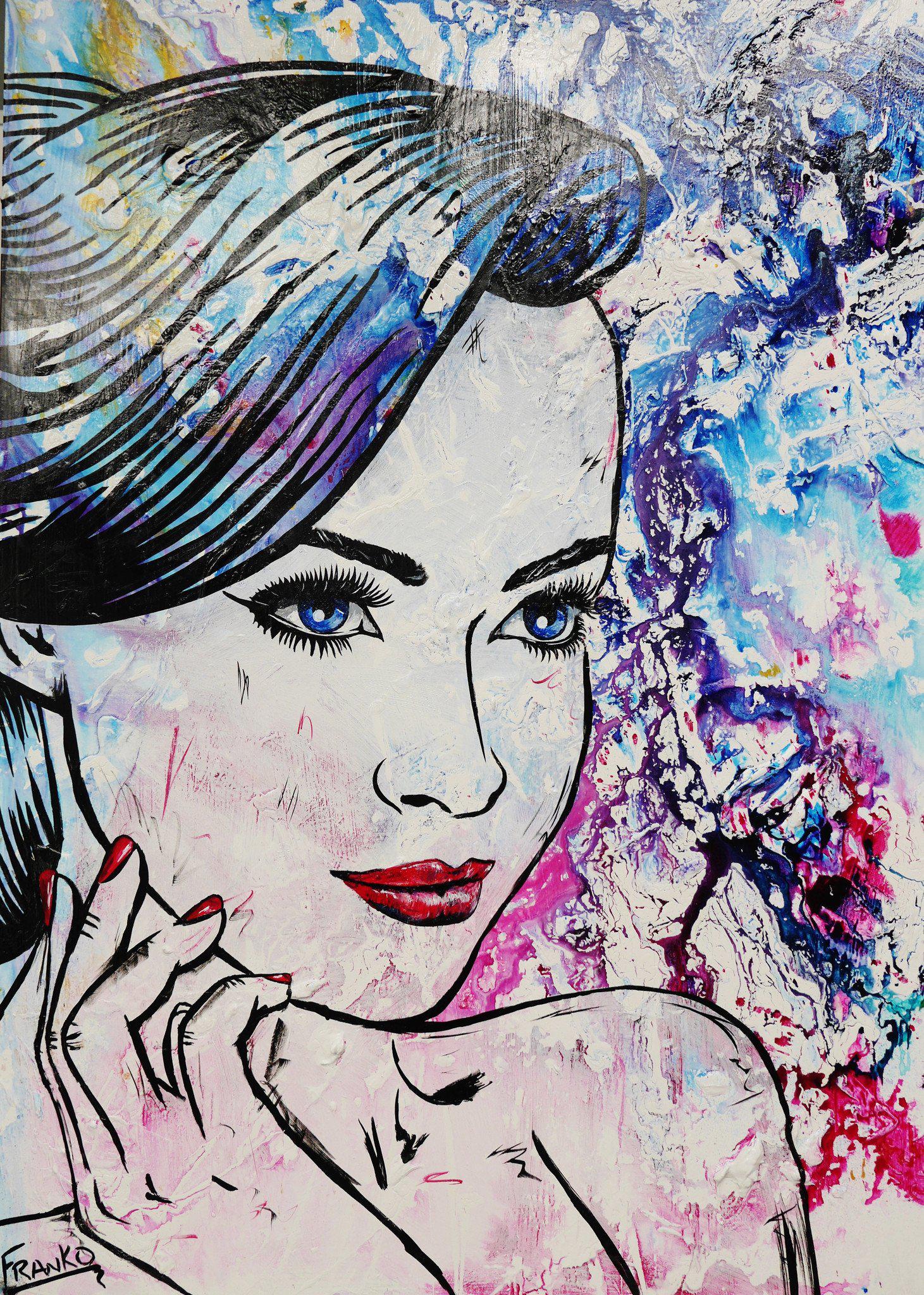 Be Inspired! Abstract Realism Beautiful Woman (SOLD)-abstract realism-[Franko_Artist]-[Australian_artist]-[Gold_Coast]-[Brisbane]-[modern]-[contemporary]-[original]-[Large_artwork]-Franklin Art Studio