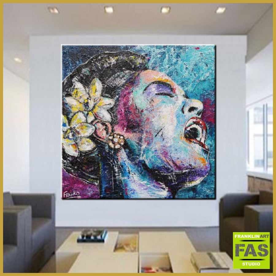 Be Inspired! Abstract Realism Billie Holiday (SOLD)-abstract realism-[Franko_Artist]-[Australian_artist]-[Gold_Coast]-[Brisbane]-[modern]-[contemporary]-[original]-[Large_artwork]-[The_Block]-[Dream_Homes]-[ideas]-[Grand_Designs]-[Art_Lover]-Franklin Art Studio