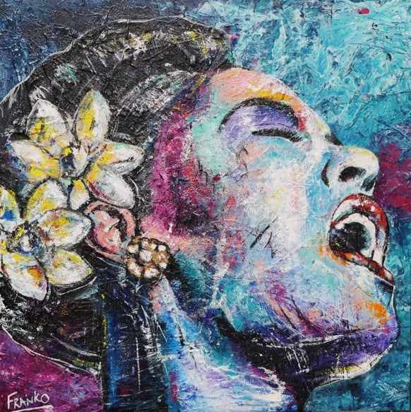 Be Inspired! Abstract Realism Billie Holiday (SOLD)-abstract realism-[Franko_Artist]-[Australian_artist]-[Gold_Coast]-[Brisbane]-[modern]-[contemporary]-[original]-[Large_artwork]-Franklin Art Studio