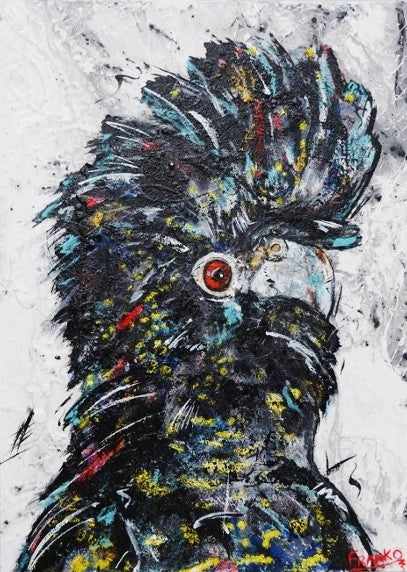 Be Inspired! Abstract Realism Black Cockatoo (SOLD)-abstract realism-[Franko_Artist]-[Australian_artist]-[Gold_Coast]-[Brisbane]-[modern]-[contemporary]-[original]-[Large_artwork]-Franklin Art Studio