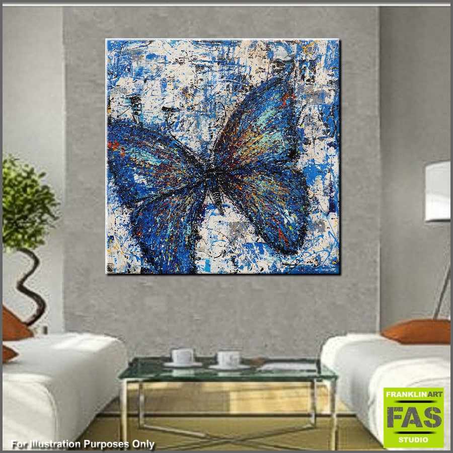 Be Inspired! Abstract Realism Blue Butterfly (SOLD)-abstract realism-[Franko_Artist]-[Australian_artist]-[Gold_Coast]-[Brisbane]-[modern]-[contemporary]-[original]-[Large_artwork]-[The_Block]-[Dream_Homes]-[ideas]-[Grand_Designs]-[Art_Lover]-Franklin Art Studio