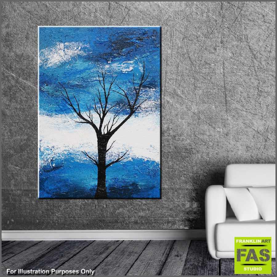 Be Inspired! Abstract Realism Blue Tree (SOLD)-abstract realism-[Franko_Artist]-[The_Block]-[Dream_Homes]-[ideas]- [Grand_Designs]-Franklin Art Studio