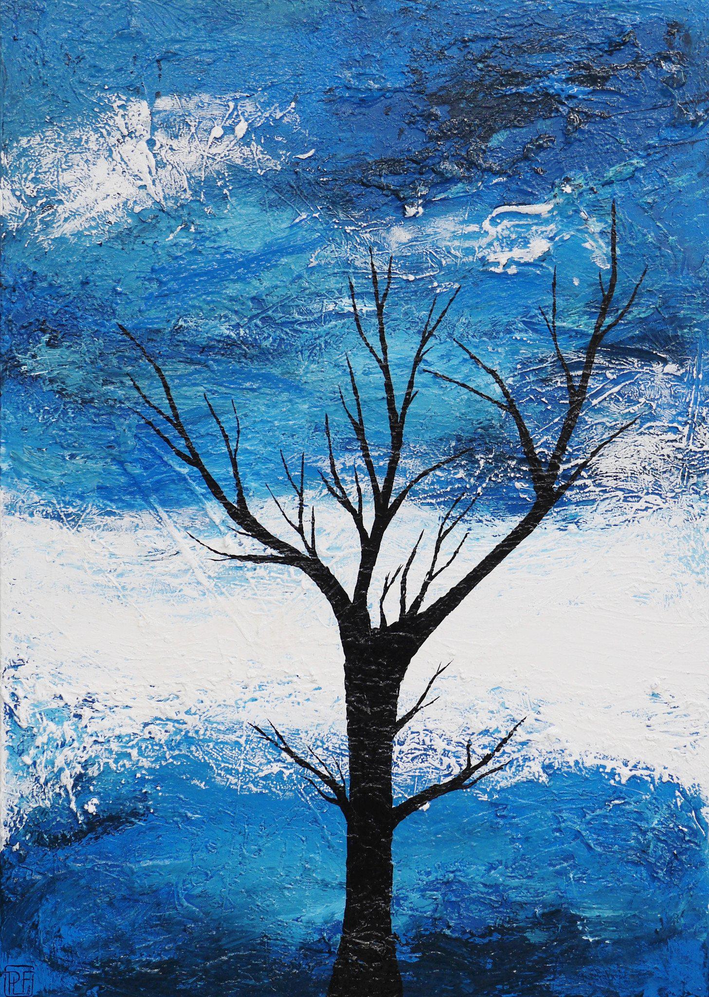 Be Inspired! Abstract Realism Blue Tree (SOLD)-abstract realism-[Franko_Artist]-[Australian_artist]-[Gold_Coast]-[Brisbane]-[modern]-[contemporary]-[original]-[Large_artwork]-Franklin Art Studio