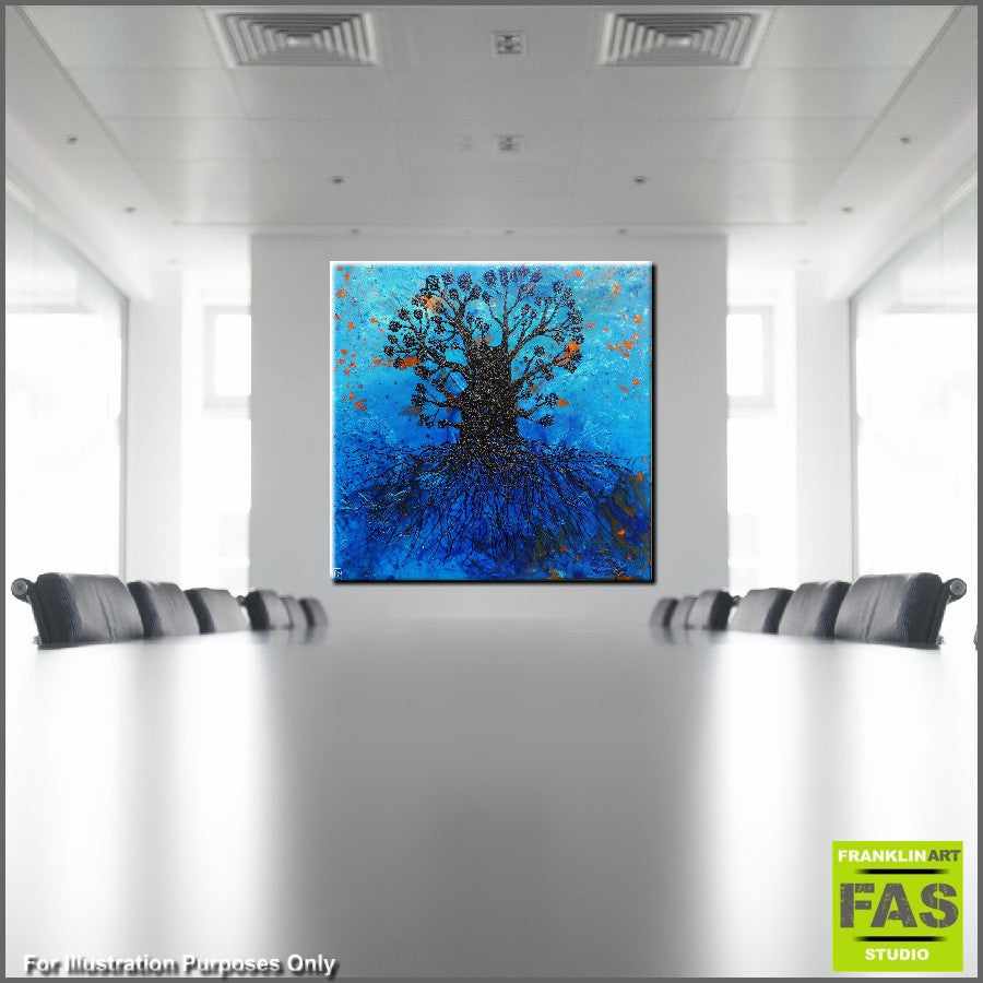 Be Inspired! Abstract Realism Blue Tree of Life (SOLD)-abstract realism-[Franko_Artist]-[The_Block]-[Dream_Homes]-[ideas]- [Grand_Designs]-Franklin Art Studio