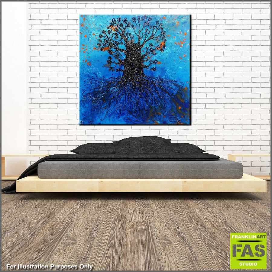 Be Inspired! Abstract Realism Blue Tree of Life (SOLD)-abstract realism-[Franko_Artist]-[Australian_artist]-[Gold_Coast]-[Brisbane]-[modern]-[contemporary]-[original]-[Large_artwork]-[The_Block]-[Dream_Homes]-[ideas]-[Grand_Designs]-[Art_Lover]-Franklin Art Studio
