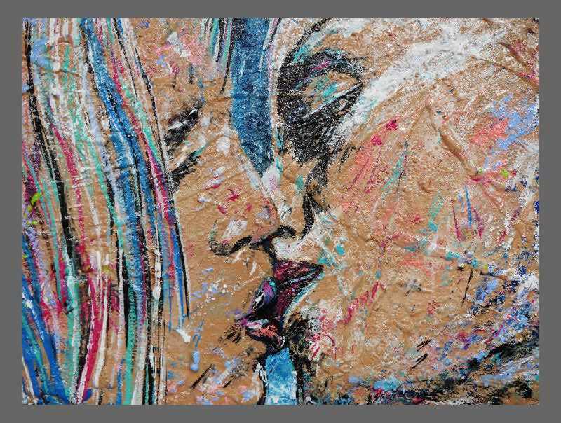 Be Inspired! Abstract Realism Britney Spears and Madonna Kiss (SOLD)-people-[Franko_Artist]-[The_Block]-[Dream_Homes]-[ideas]- [Grand_Designs]-Franklin Art Studio