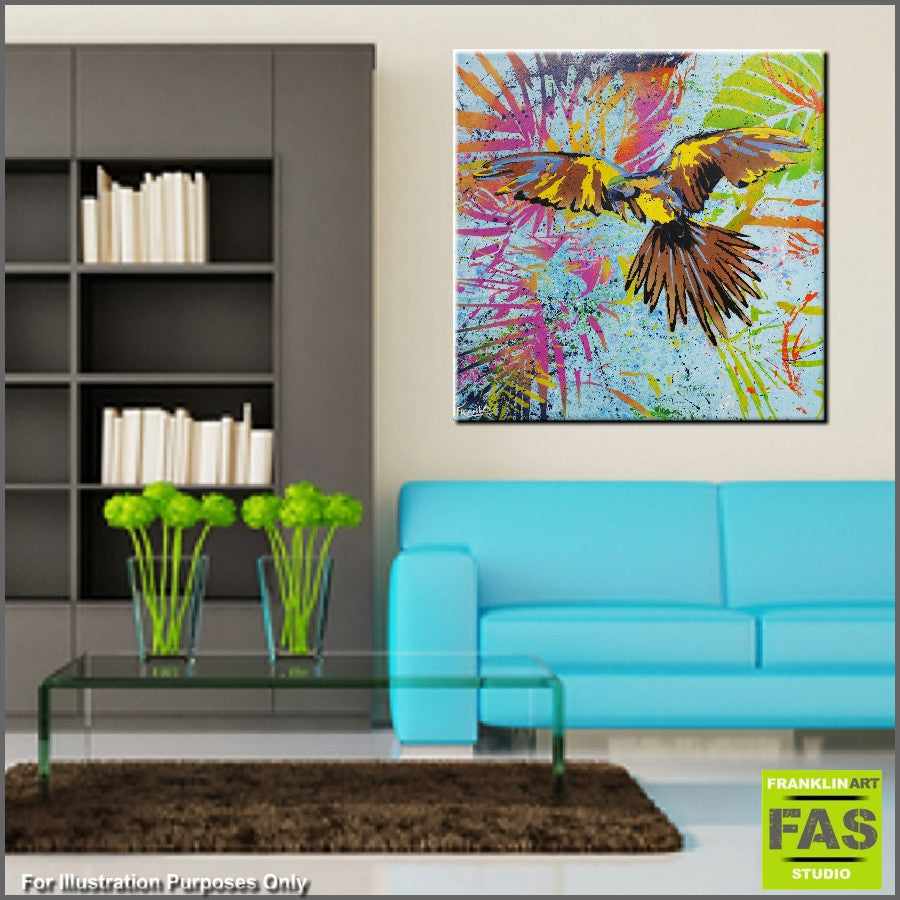 Be Inspired! Abstract Realism Colourful Parrot (SOLD)-abstract realism-[Franko_Artist]-[The_Block]-[Dream_Homes]-[ideas]- [Grand_Designs]-Franklin Art Studio