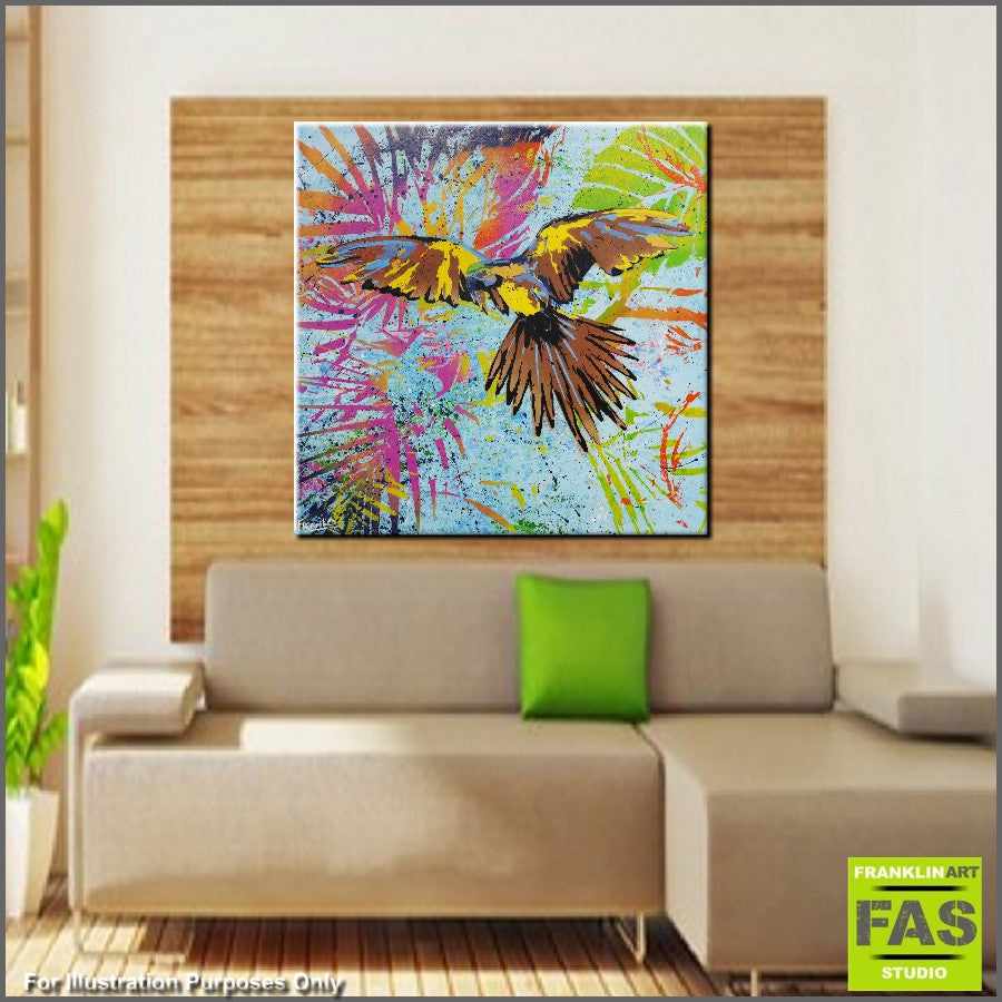 Be Inspired! Abstract Realism Colourful Parrot (SOLD)-abstract realism-[Franko_Artist]-[Australian_artist]-[Gold_Coast]-[Brisbane]-[modern]-[contemporary]-[original]-[Large_artwork]-[The_Block]-[Dream_Homes]-[ideas]-[Grand_Designs]-[Art_Lover]-Franklin Art Studio