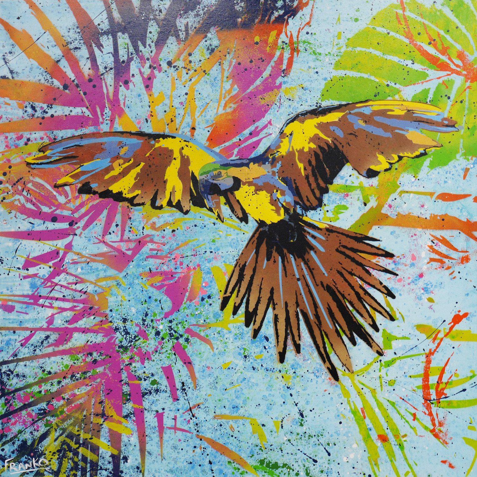 Be Inspired! Abstract Realism Colourful Parrot (SOLD)-abstract realism-[Franko_Artist]-[Australian_artist]-[Gold_Coast]-[Brisbane]-[modern]-[contemporary]-[original]-[Large_artwork]-Franklin Art Studio