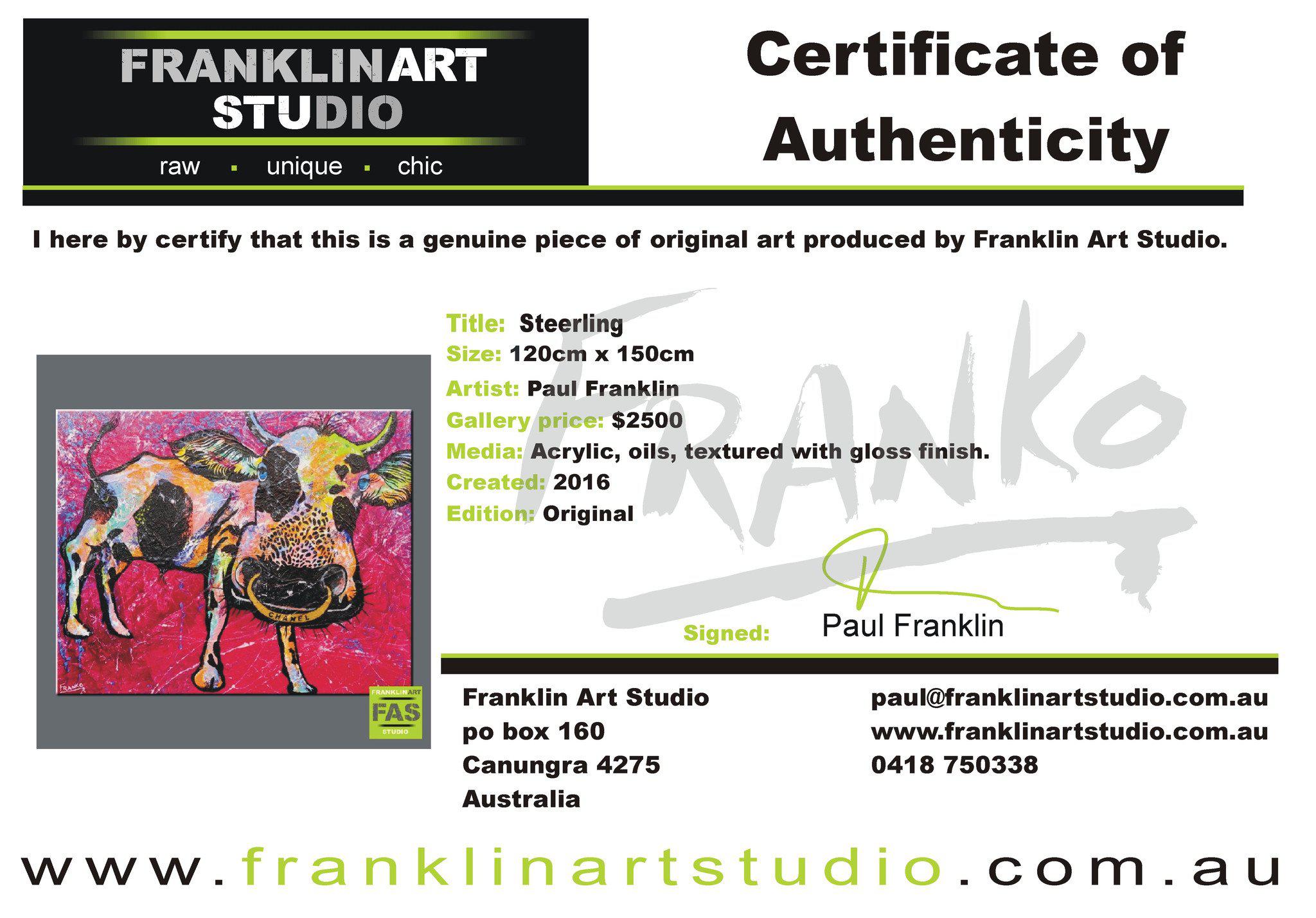 Be Inspired! Abstract Realism Cow Pink (SOLD)-abstract realism-[Franko_Artist]-[The_Block]-[Dream_Homes]-[ideas]- [Grand_Designs]-Franklin Art Studio