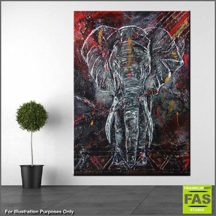 Be Inspired! Abstract Realism Elephant (SOLD)-abstract realism-[Franko_Artist]-[The_Block]-[Dream_Homes]-[ideas]- [Grand_Designs]-Franklin Art Studio