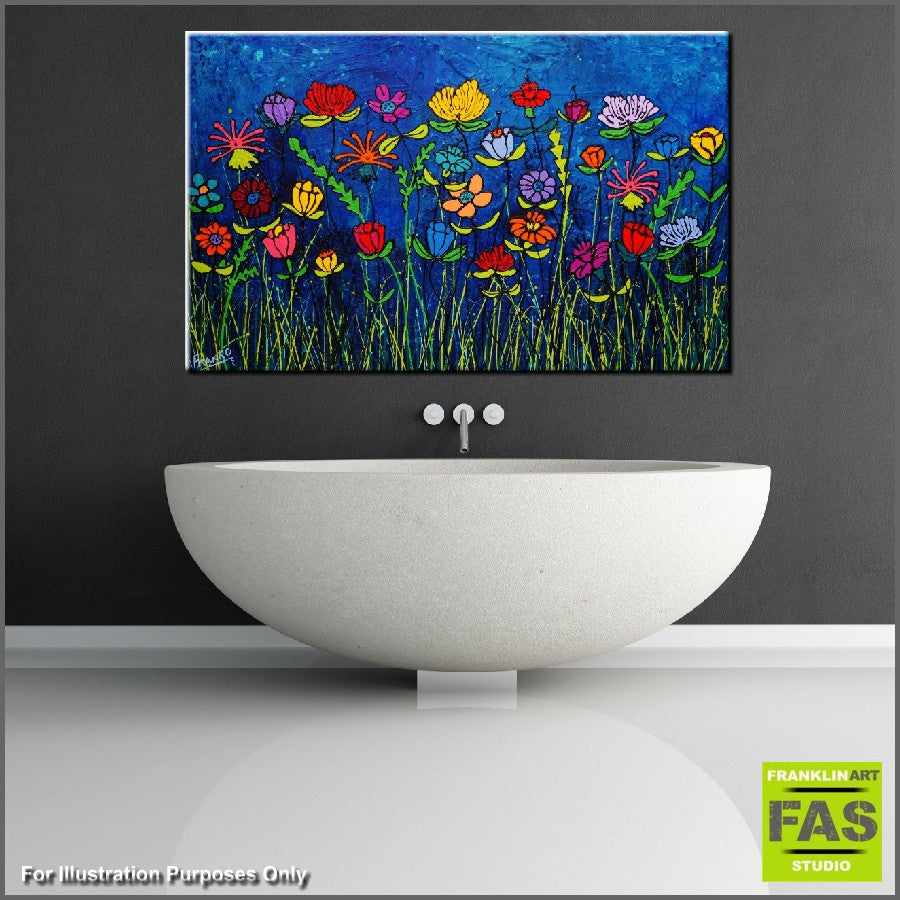 Be Inspired! Abstract Realism Flower Garden (SOLD)-abstract realism-[Franko_Artist]-[Australian_artist]-[Gold_Coast]-[Brisbane]-[modern]-[contemporary]-[original]-[Large_artwork]-[The_Block]-[Dream_Homes]-[ideas]-[Grand_Designs]-[Art_Lover]-Franklin Art Studio