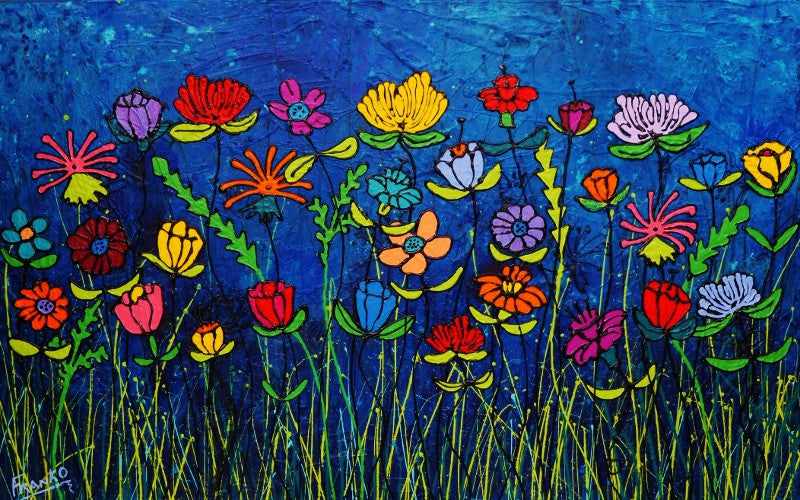 Be Inspired! Abstract Realism Flower Garden (SOLD)-abstract realism-[Franko_Artist]-[Australian_artist]-[Gold_Coast]-[Brisbane]-[modern]-[contemporary]-[original]-[Large_artwork]-Franklin Art Studio