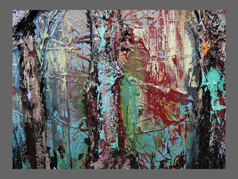 Be Inspired! Abstract Realism Forrest Trees Landscape (SOLD)-abstract realism-[Franko_Artist]-[The_Block]-[Dream_Homes]-[ideas]- [Grand_Designs]-Franklin Art Studio
