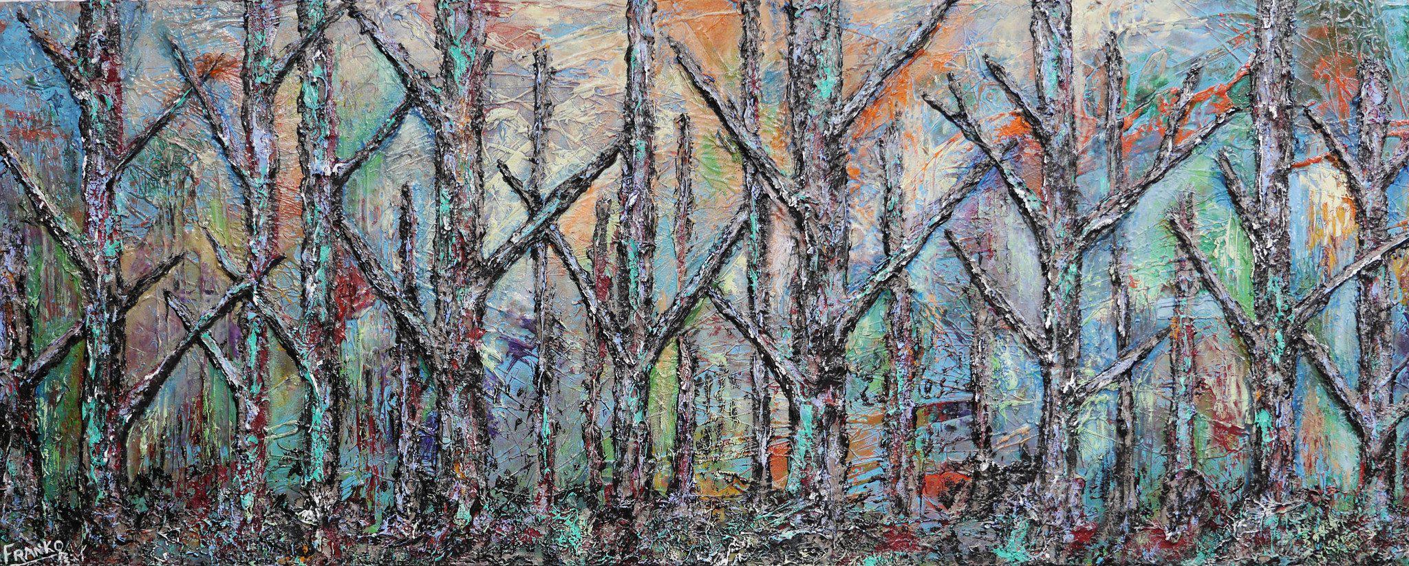 Be Inspired! Abstract Realism Forrest Trees Landscape (SOLD)-abstract realism-[Franko_Artist]-[Australian_artist]-[Gold_Coast]-[Brisbane]-[modern]-[contemporary]-[original]-[Large_artwork]-Franklin Art Studio