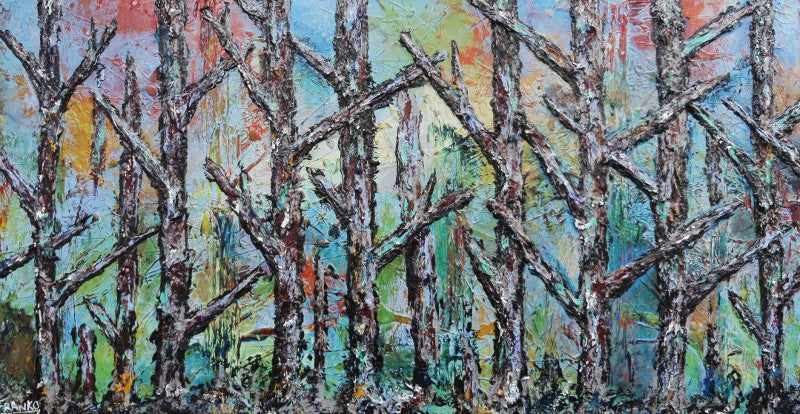 Be Inspired! Abstract Realism Forrest Trees (SOLD)-abstract realism-[Franko_Artist]-[Australian_artist]-[Gold_Coast]-[Brisbane]-[modern]-[contemporary]-[original]-[Large_artwork]-Franklin Art Studio