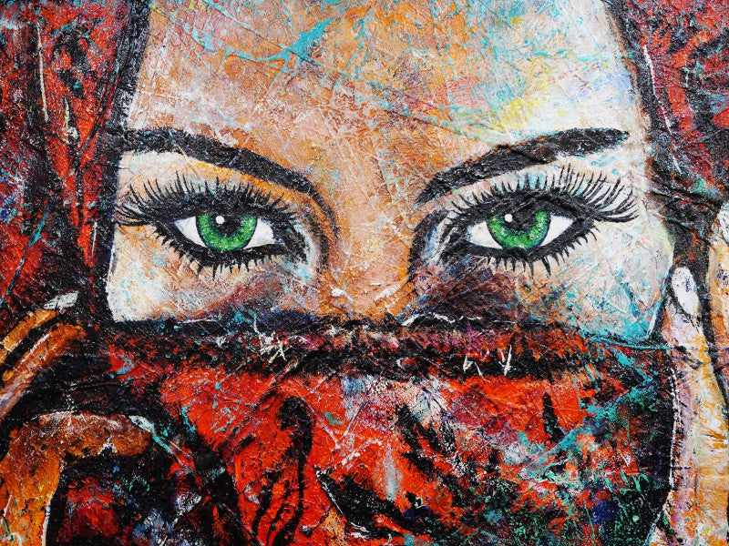 Be Inspired! Abstract Realism Green Eyes (SOLD)-abstract realism-[Franko_Artist]-[The_Block]-[Dream_Homes]-[ideas]- [Grand_Designs]-Franklin Art Studio