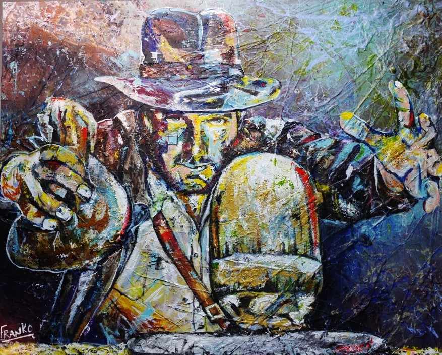 Be Inspired! Abstract Realism Indiana Jones (SOLD)-abstract realism-[Franko_Artist]-[The_Block]-[Dream_Homes]-[ideas]- [Grand_Designs]-Franklin Art Studio