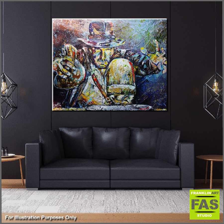 Be Inspired! Abstract Realism Indiana Jones (SOLD)-abstract realism-[Franko_Artist]-[Australian_artist]-[Gold_Coast]-[Brisbane]-[modern]-[contemporary]-[original]-[Large_artwork]-[The_Block]-[Dream_Homes]-[ideas]-[Grand_Designs]-[Art_Lover]-Franklin Art Studio