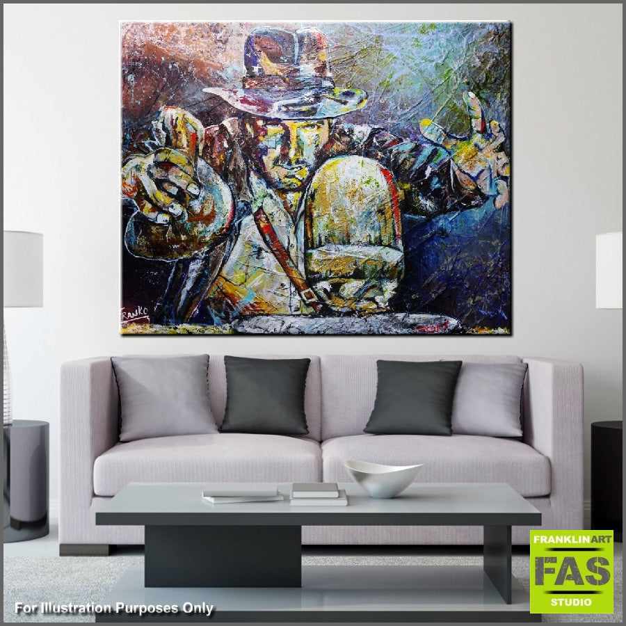 Be Inspired! Abstract Realism Indiana Jones (SOLD)-abstract realism-[Franko_Artist]-[Australian_artist]-[Gold_Coast]-[Brisbane]-[modern]-[contemporary]-[original]-[Large_artwork]-Franklin Art Studio