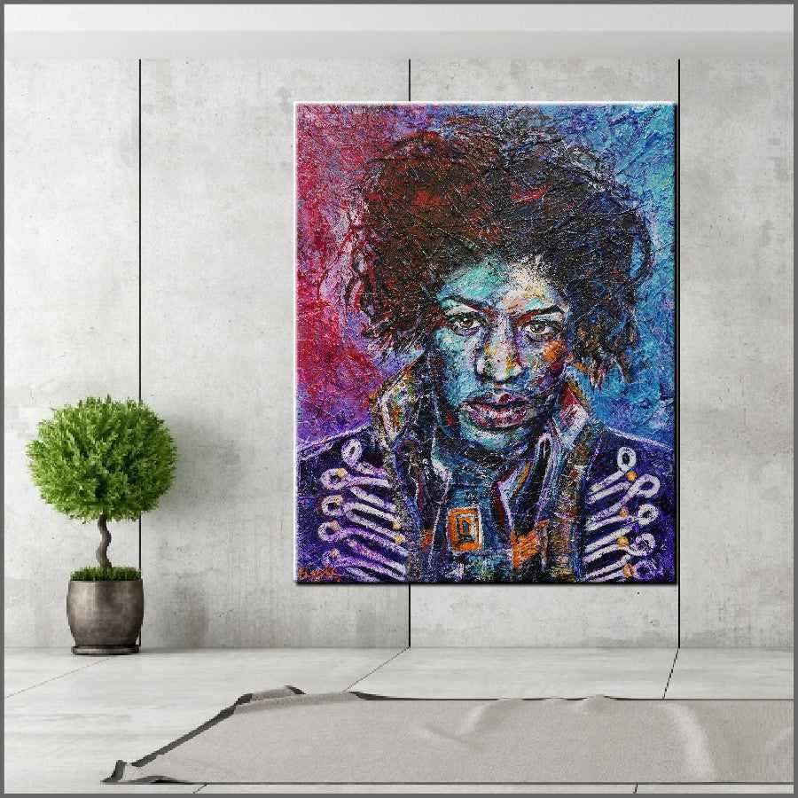 Be Inspired! Abstract Realism Jimi Hendrix (SOLD)-abstract realism-[Franko_Artist]-[The_Block]-[Dream_Homes]-[ideas]- [Grand_Designs]-Franklin Art Studio