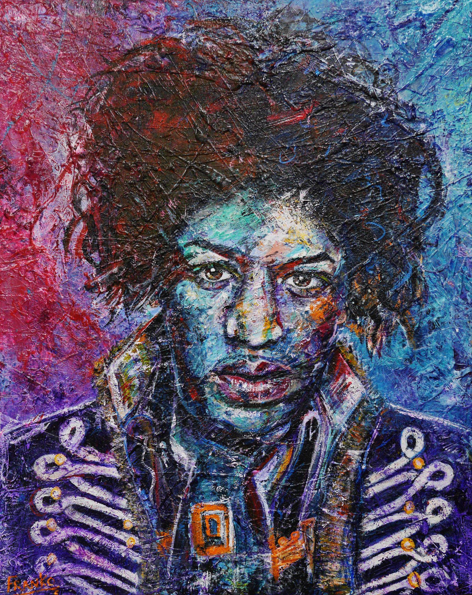 Be Inspired! Abstract Realism Jimi Hendrix (SOLD)-abstract realism-[Franko_Artist]-[Australian_artist]-[Gold_Coast]-[Brisbane]-[modern]-[contemporary]-[original]-[Large_artwork]-Franklin Art Studio