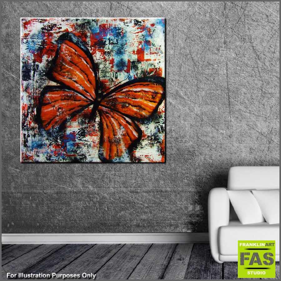 Be Inspired! Abstract Realism Orange Butterfly (SOLD)-abstract realism-[Franko_Artist]-[The_Block]-[Dream_Homes]-[ideas]- [Grand_Designs]-Franklin Art Studio