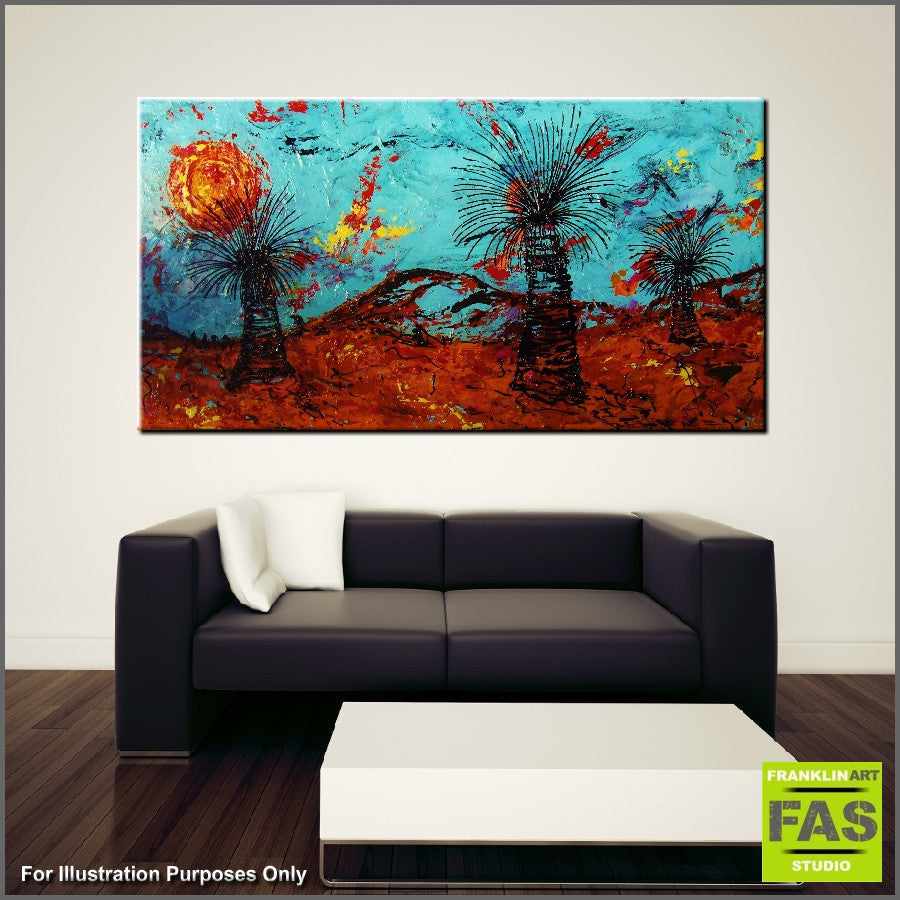 Be Inspired! Abstract Realism Outback Landscape Grass Trees (SOLD)-abstract realism-[Franko_Artist]-[Australian_artist]-[Gold_Coast]-[Brisbane]-[modern]-[contemporary]-[original]-[Large_artwork]-[The_Block]-[Dream_Homes]-[ideas]-[Grand_Designs]-[Art_Lover]-Franklin Art Studio