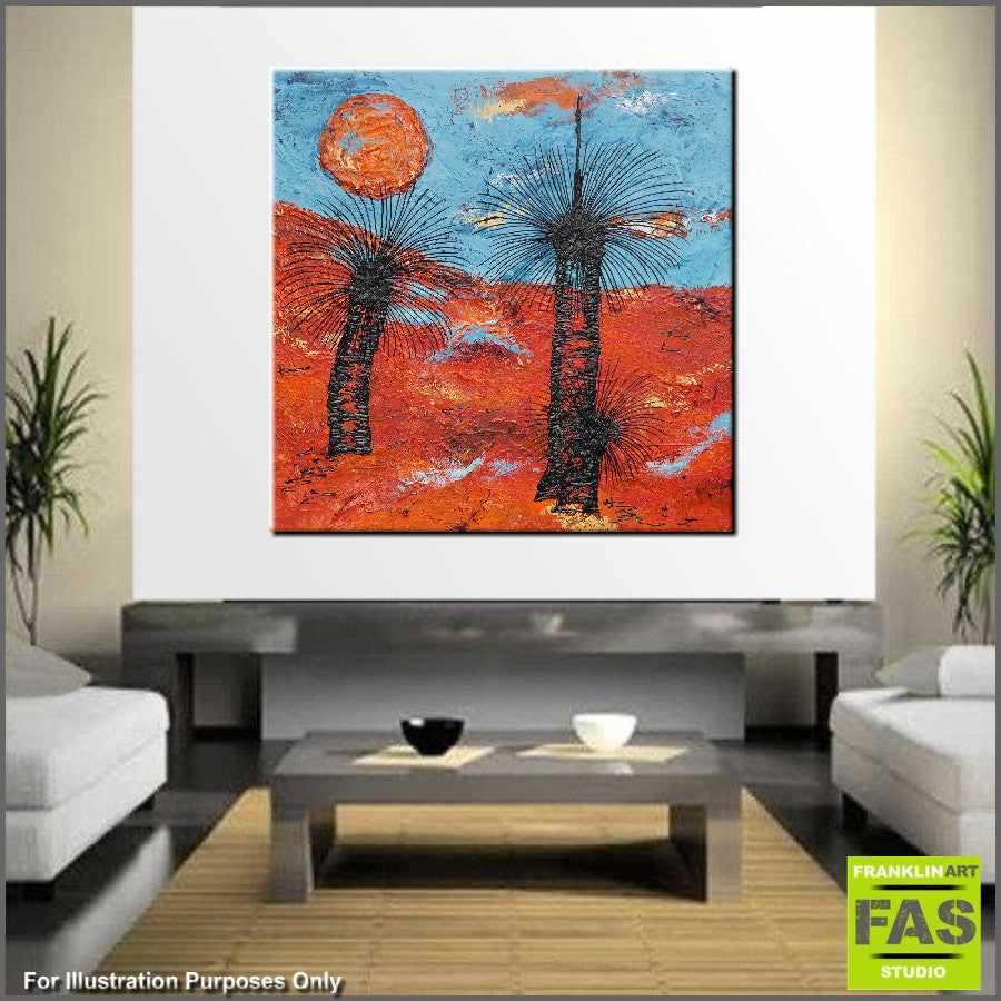 Be Inspired! Abstract Realism Outback Landscape Grass Trees Square (SOLD)-abstract realism-[Franko_Artist]-[The_Block]-[Dream_Homes]-[ideas]- [Grand_Designs]-Franklin Art Studio