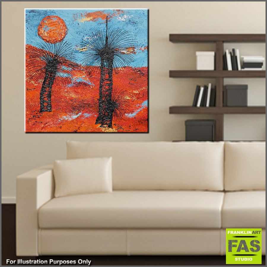Be Inspired! Abstract Realism Outback Landscape Grass Trees Square (SOLD)-abstract realism-[Franko_Artist]-[Australian_artist]-[Gold_Coast]-[Brisbane]-[modern]-[contemporary]-[original]-[Large_artwork]-[The_Block]-[Dream_Homes]-[ideas]-[Grand_Designs]-[Art_Lover]-Franklin Art Studio