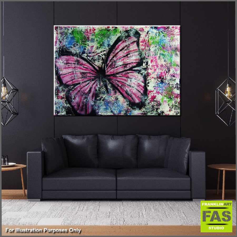 Be Inspired! Abstract Realism Pink Butterfly (SOLD)-abstract realism-[Franko_Artist]-[The_Block]-[Dream_Homes]-[ideas]- [Grand_Designs]-Franklin Art Studio