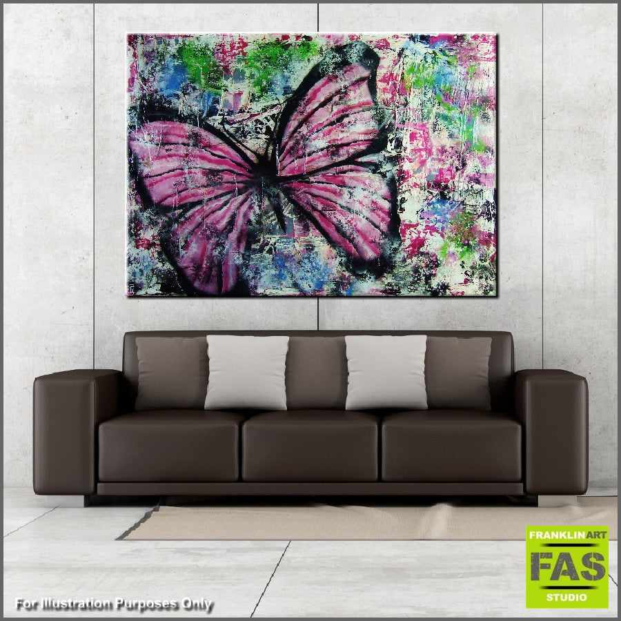 Be Inspired! Abstract Realism Pink Butterfly (SOLD)-abstract realism-[Franko_Artist]-[Australian_artist]-[Gold_Coast]-[Brisbane]-[modern]-[contemporary]-[original]-[Large_artwork]-[The_Block]-[Dream_Homes]-[ideas]-[Grand_Designs]-[Art_Lover]-Franklin Art Studio