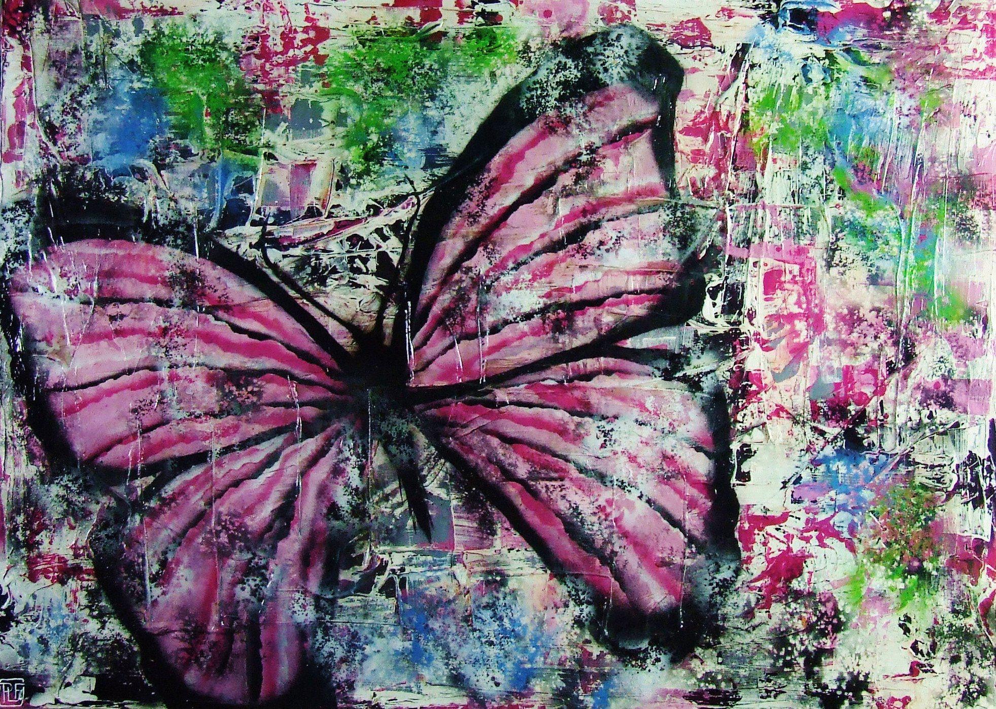 Be Inspired! Abstract Realism Pink Butterfly (SOLD)-abstract realism-[Franko_Artist]-[Australian_artist]-[Gold_Coast]-[Brisbane]-[modern]-[contemporary]-[original]-[Large_artwork]-Franklin Art Studio