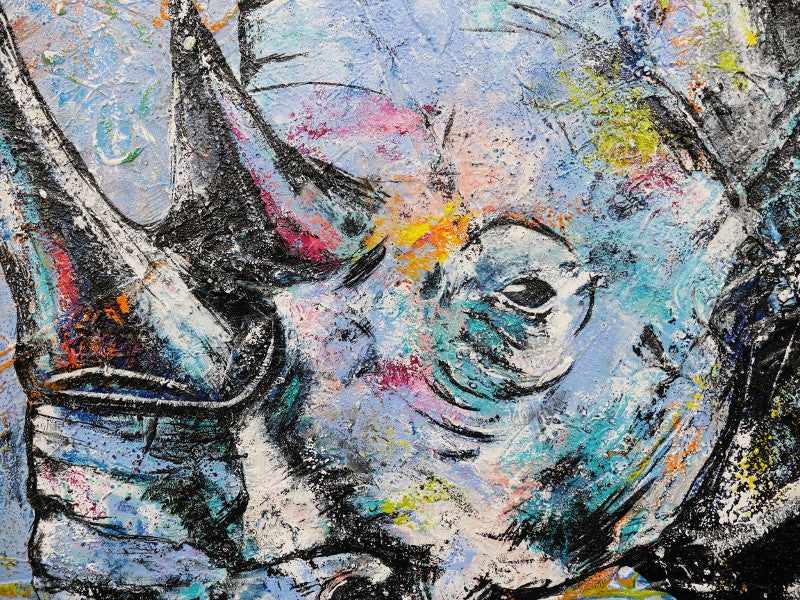 Be Inspired! Abstract Realism Rhino (SOLD)-Animals-[Franko_Artist]-[The_Block]-[Dream_Homes]-[ideas]- [Grand_Designs]-Franklin Art Studio