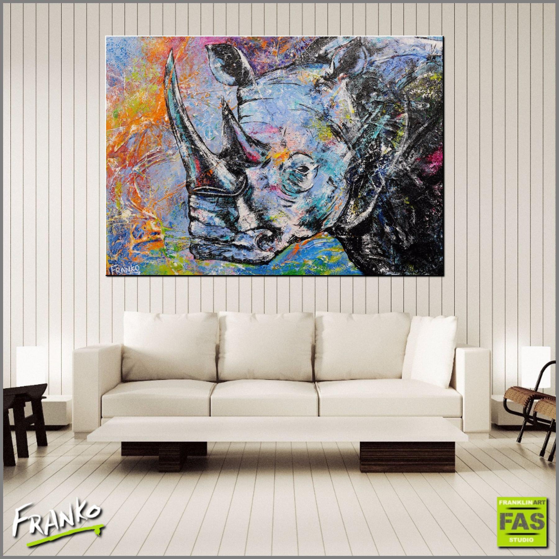 Be Inspired! Abstract Realism Rhino (SOLD)-Animals-[Franko_Artist]-[Australian_artist]-[Gold_Coast]-[Brisbane]-[modern]-[contemporary]-[original]-[Large_artwork]-[The_Block]-[Dream_Homes]-[ideas]-[Grand_Designs]-[Art_Lover]-Franklin Art Studio
