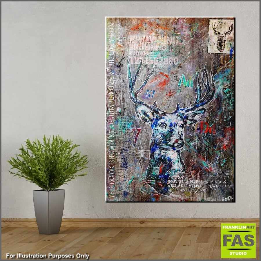 Be Inspired! Abstract Realism Stag (SOLD)-abstract realism-[Franko_Artist]-[The_Block]-[Dream_Homes]-[ideas]- [Grand_Designs]-Franklin Art Studio