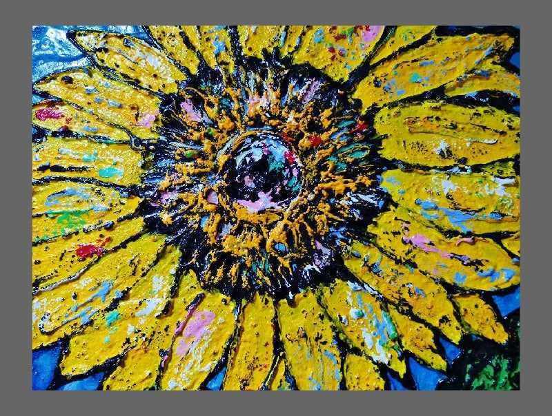 Be Inspired! Abstract Realism Sunflower (SOLD)-abstract realism-[Franko_Artist]-[The_Block]-[Dream_Homes]-[ideas]- [Grand_Designs]-Franklin Art Studio
