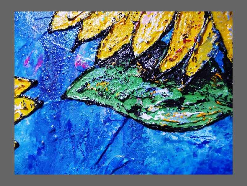 Be Inspired! Abstract Realism Sunflower (SOLD)-abstract realism-[Franko_Artist]-[The_Block]-[Dream_Homes]-[ideas]-[Grand_Designs]-[Art_Lover]-Franklin Art Studio