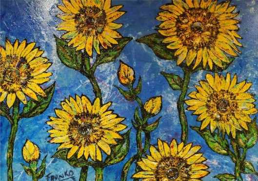 Be Inspired! Abstract Realism Sunflower (SOLD)-abstract realism-[Franko_Artist]-[Australian_artist]-[Gold_Coast]-[Brisbane]-[modern]-[contemporary]-[original]-[Large_artwork]-Franklin Art Studio