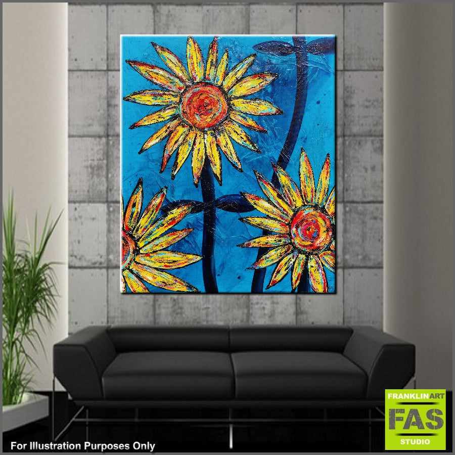 Be Inspired! Abstract Realism Sunflowers (SOLD)-abstract realism-[Franko_Artist]-[The_Block]-[Dream_Homes]-[ideas]- [Grand_Designs]-Franklin Art Studio
