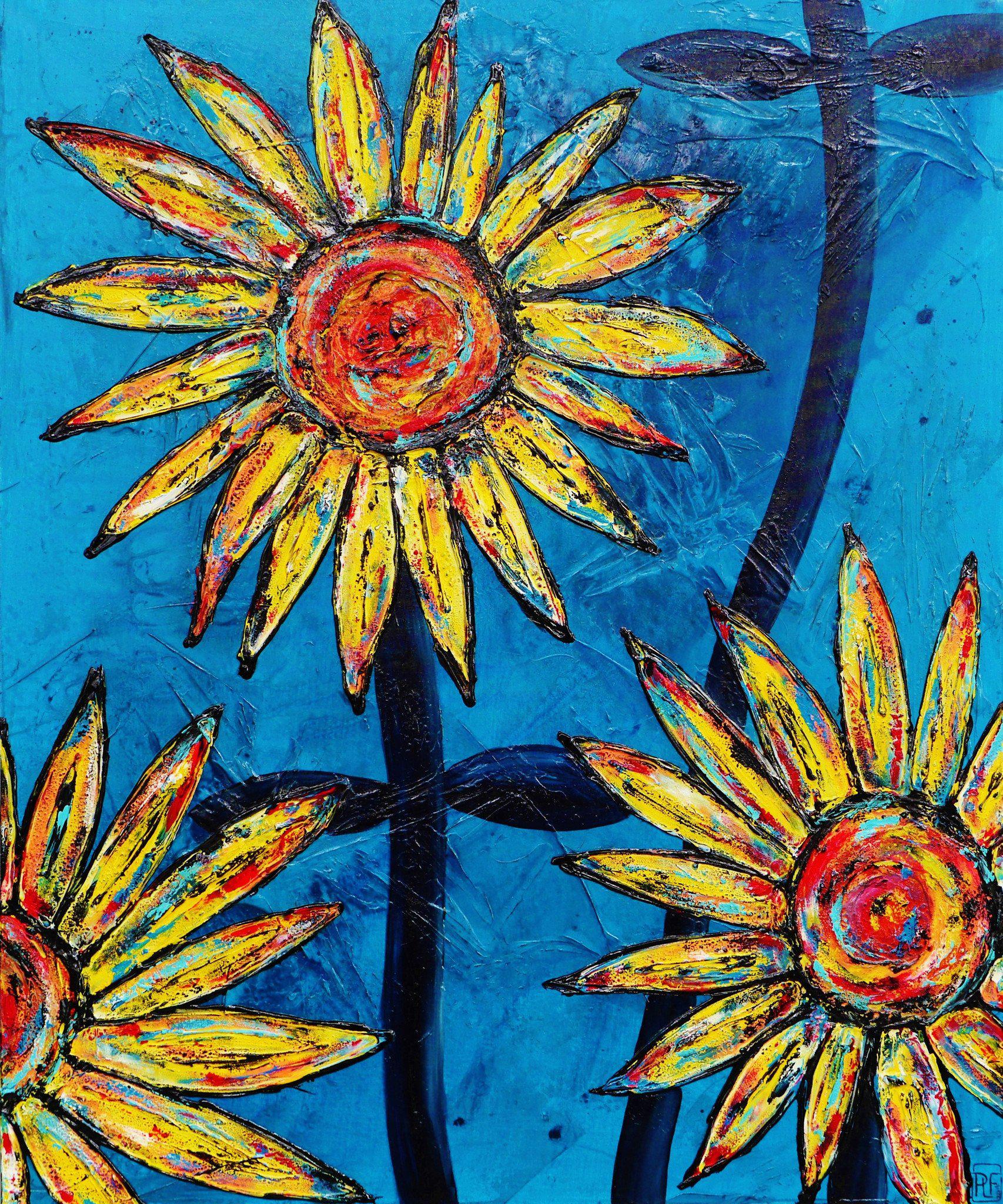 Be Inspired! Abstract Realism Sunflowers (SOLD)-abstract realism-[Franko_Artist]-[Australian_artist]-[Gold_Coast]-[Brisbane]-[modern]-[contemporary]-[original]-[Large_artwork]-Franklin Art Studio