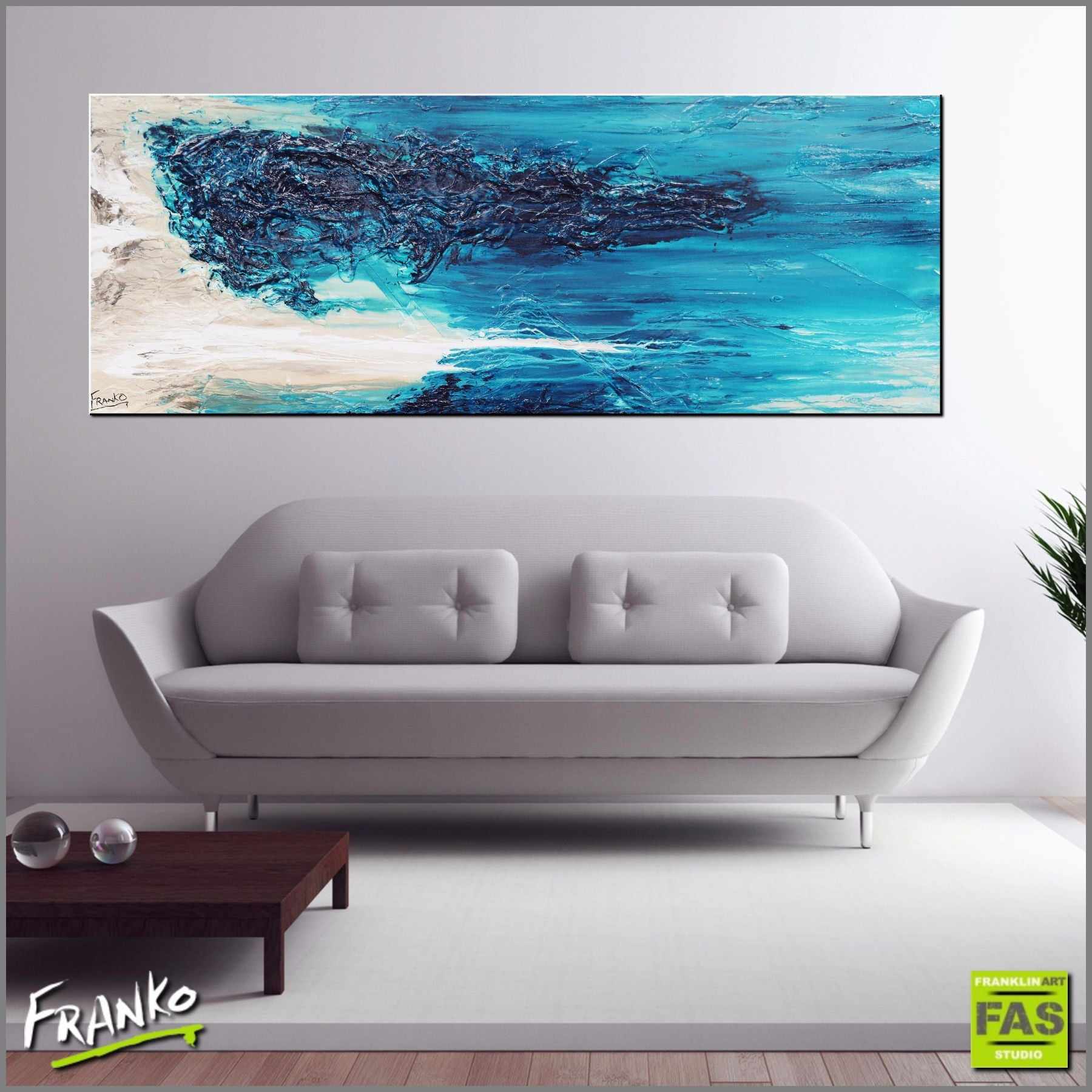Be Inspired! Abstract Turquoise (SOLD)-abstract-[Franko_Artist]-[Australian_artist]-[Gold_Coast]-[Brisbane]-[modern]-[contemporary]-[original]-[Large_artwork]-[The_Block]-[Dream_Homes]-[ideas]-[Grand_Designs]-[Art_Lover]-Franklin Art Studio