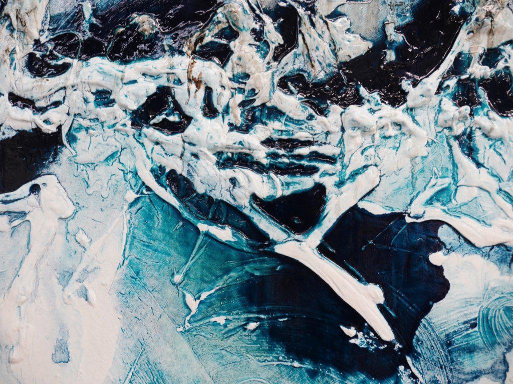 Be Inspired! Abstract Turquoise White *PURE INFUSED INK* (SOLD)-abstract-[Franko_Artist]-[The_Block]-[Dream_Homes]-[ideas]- [Grand_Designs]-Franklin Art Studio