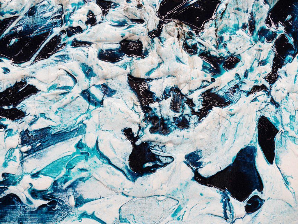 Be Inspired! Abstract Turquoise White *PURE INFUSED INK* (SOLD)-abstract-[Franko]-[Artist]-[Australia]-[Painting]-Franklin Art Studio