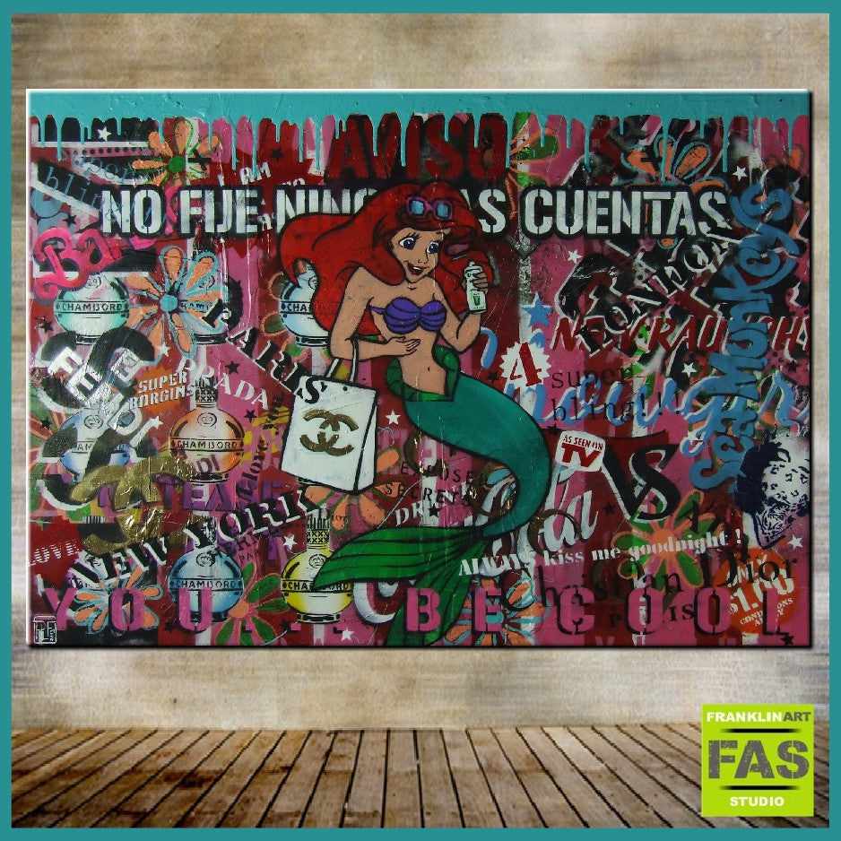 Be Inspired! Ariel Shopping Fashion Urban pop (SOLD)-urban pop-[Franko_Artist]-[Australian_artist]-[Gold_Coast]-[Brisbane]-[modern]-[contemporary]-[original]-[Large_artwork]-[The_Block]-[Dream_Homes]-[ideas]-[Grand_Designs]-[Art_Lover]-Franklin Art Studio