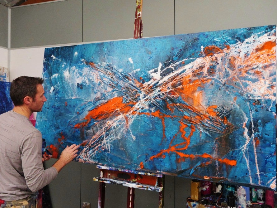 Be Inspired! Blue (SOLD)-abstract-[Franko_Artist]-[The_Block]-[Dream_Homes]-[ideas]- [Grand_Designs]-Franklin Art Studio