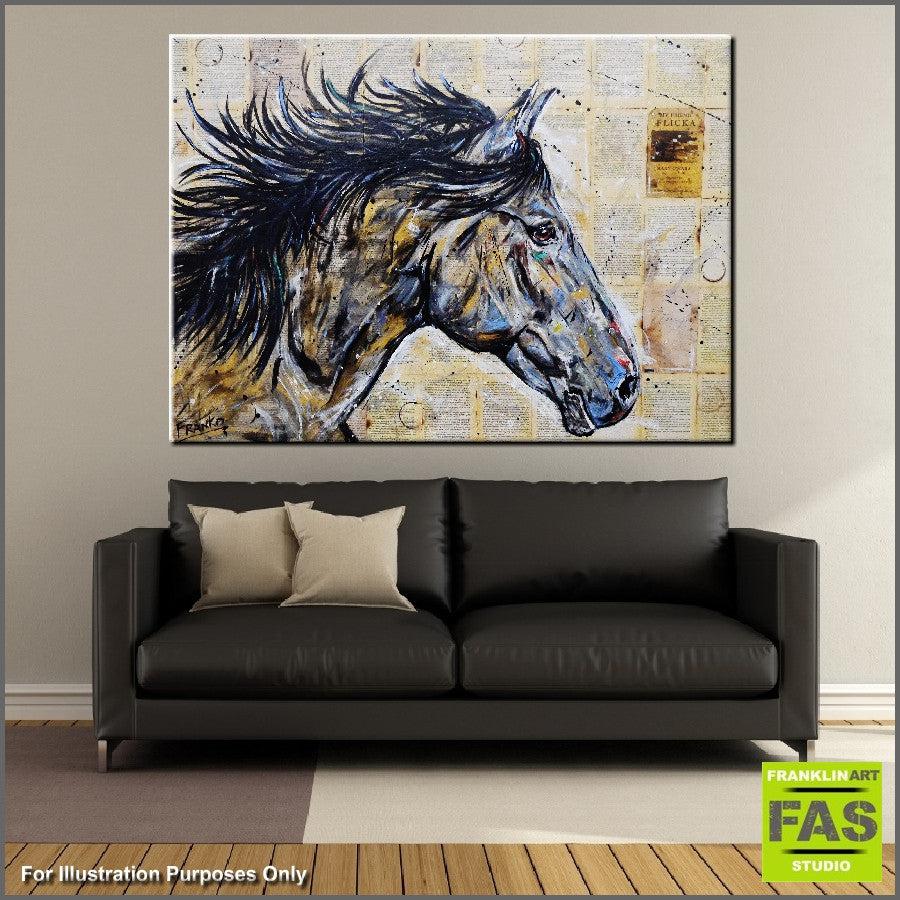 Be Inspired! Book Club Horse (SOLD)-book club-[Franko_Artist]-[Australian_artist]-[Gold_Coast]-[Brisbane]-[modern]-[contemporary]-[original]-[Large_artwork]-[The_Block]-[Dream_Homes]-[ideas]-[Grand_Designs]-[Art_Lover]-Franklin Art Studio
