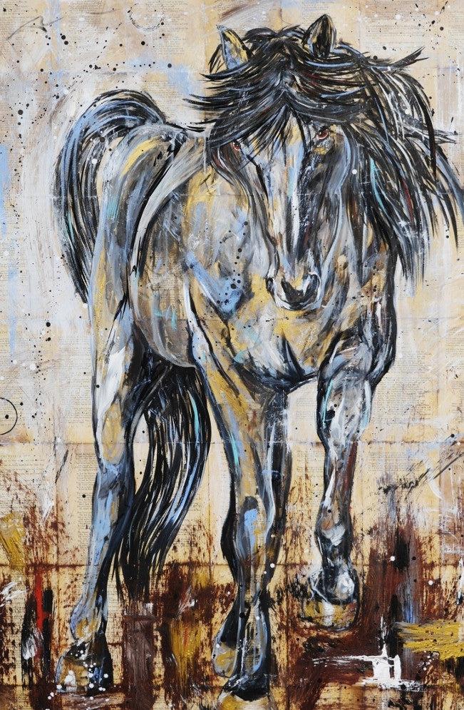 Be Inspired! Book Club Horse (SOLD)-book club-[Franko_Artist]-[Australian_artist]-[Gold_Coast]-[Brisbane]-[modern]-[contemporary]-[original]-[Large_artwork]-Franklin Art Studio