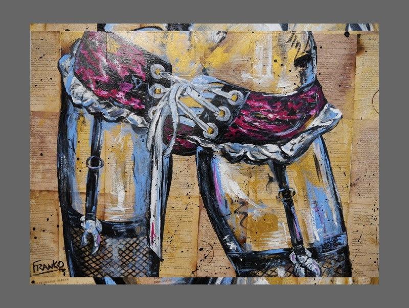 Be Inspired! Book Club Lingerie (SOLD)-book club-[Franko]-[Artist]-[Australia]-[Painting]-Franklin Art Studio